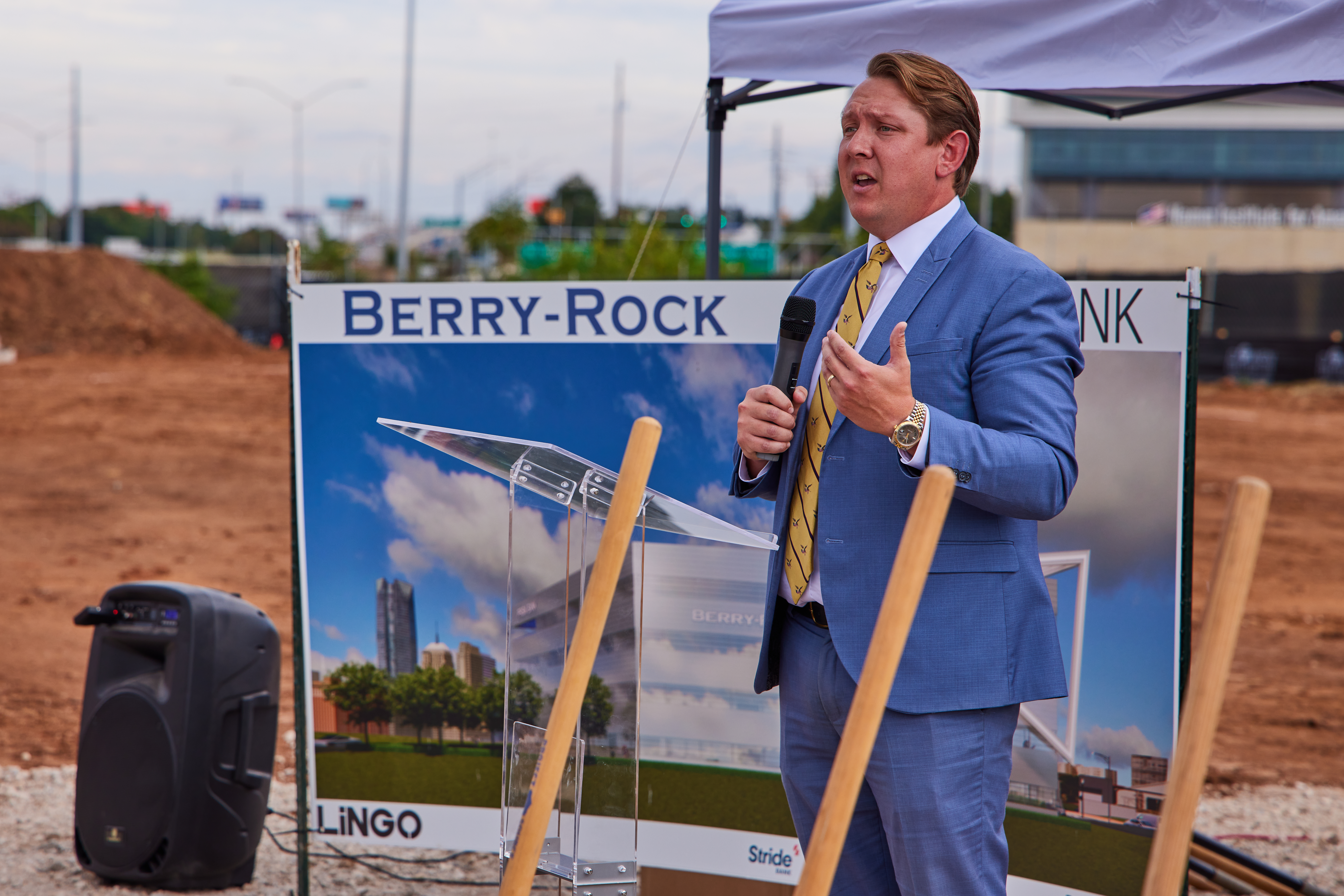 Nick Berry speaking at Berry Rock Building groundbreaking ceremony, September 23 2025
